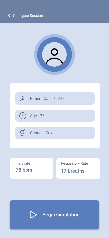 Patient case detail screen